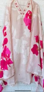 Aarzoo Beige magenta suit set - Image 4