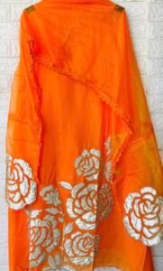 Neon orange organza suit set - Image 2