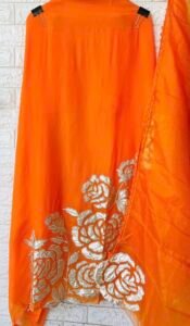 Neon orange organza suit set - Image 3