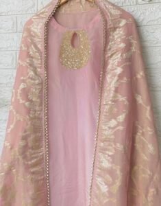 Aarzoo Pure shimmer silk handwork suit - Image 2
