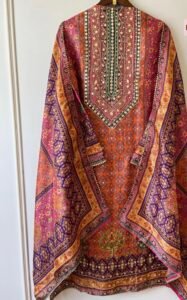 Multicolor mirror work pakistani suit