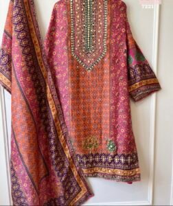 Multicolor mirror work pakistani suit - Image 2