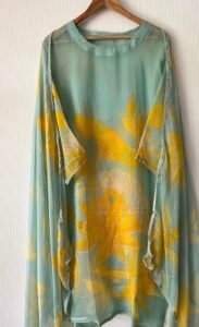 Pastel blue organza suit set - Image 4