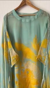 Pastel blue organza suit set