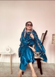 Imperial blue grace pakistani suit - Image 3