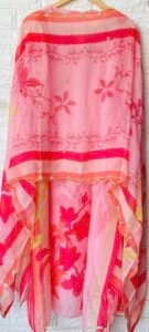 Peach pink organza silk suit - Image 2