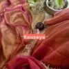 Rust orange cotton tissue saree - Image 3