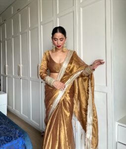 A Padmavat- golden tissue saree - Image 2
