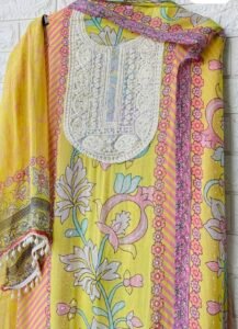 Organza multicolor silk suit