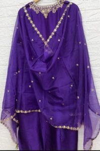 Pure silk purple suit set - Image 3