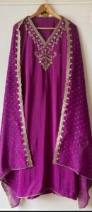 Purple upada silk suit set