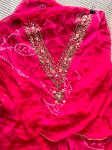 Pure crepe mirror work suit - Image 5