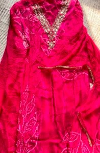 Pure crepe mirror work suit - Image 3