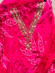 Pure crepe mirror work suit - Image 6