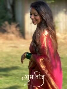 Rust orange Soft tissue silk saree - Image 7