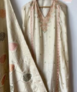 Beige pure tissue suit - Image 5