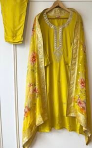Organza stiched suit set