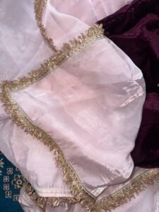 pink tissue saree - Image 5