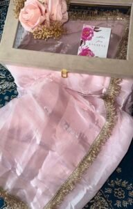 pink tissue saree - Image 6