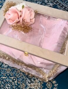 pink tissue saree - Image 9