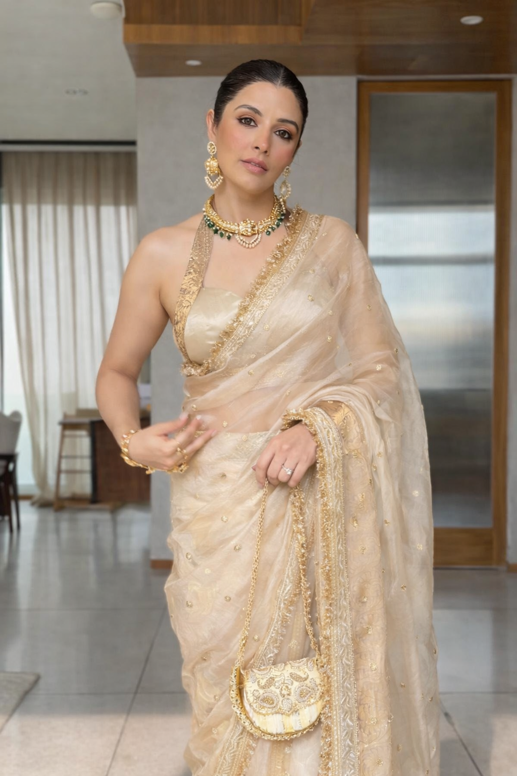 Champagne tissue silk