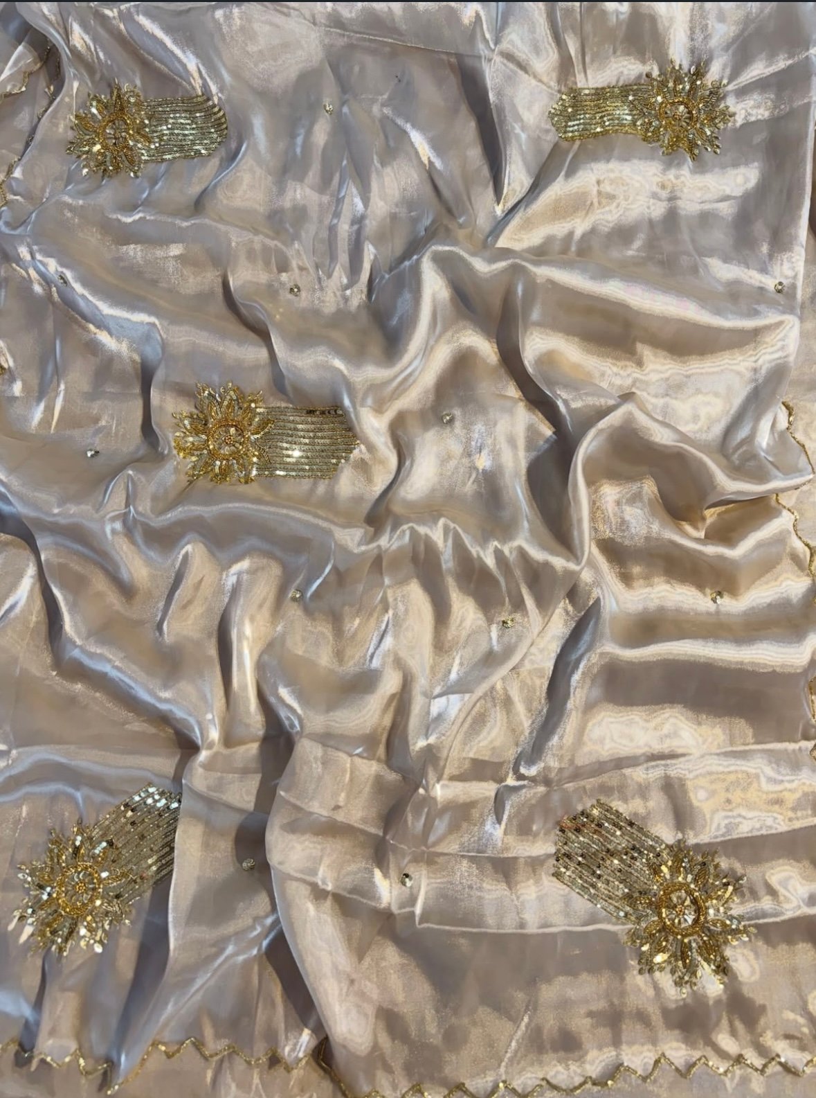 Ivory moon tissue saree