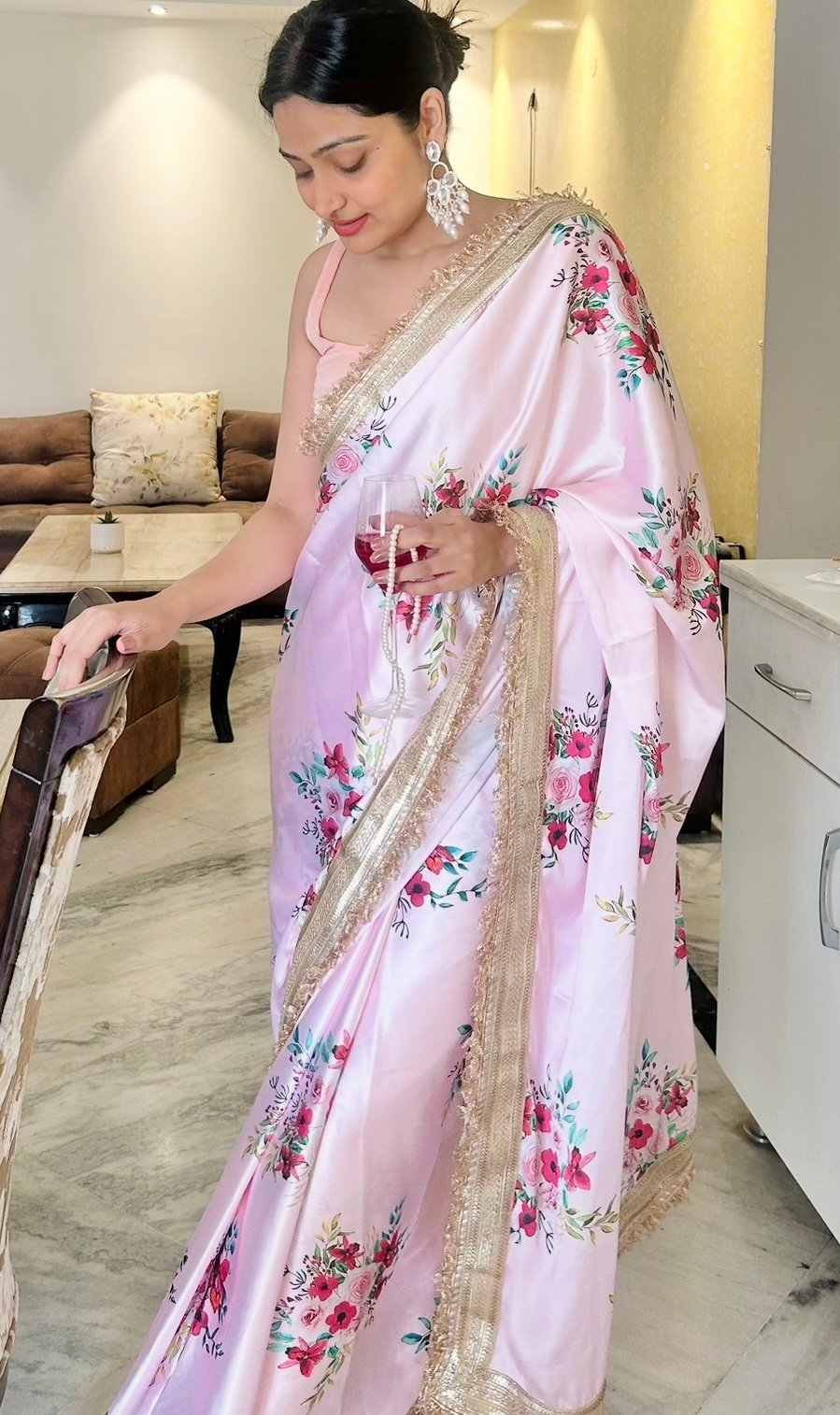 Floral blush pink