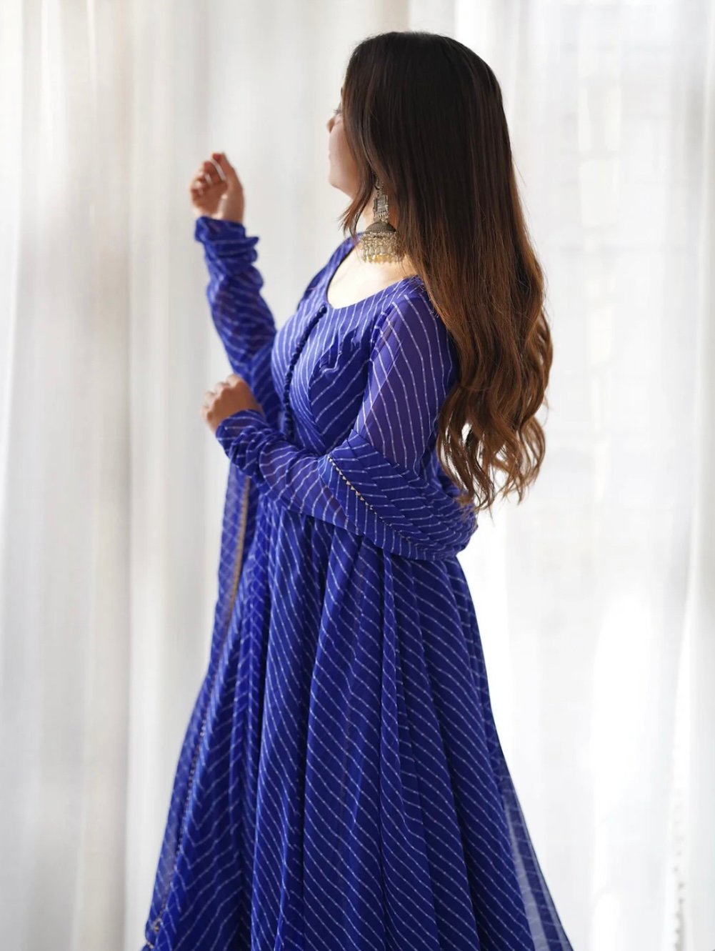 Electric blue anarkali