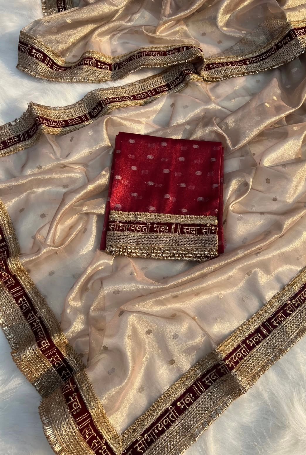 Beige tissue silk