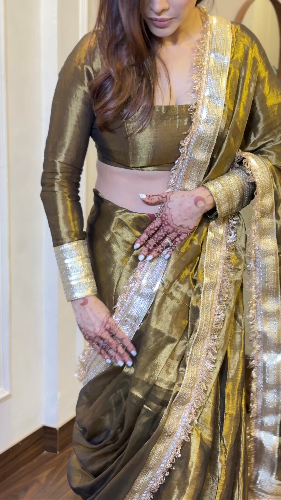 Chandni- Gold tissue silk - Image 3