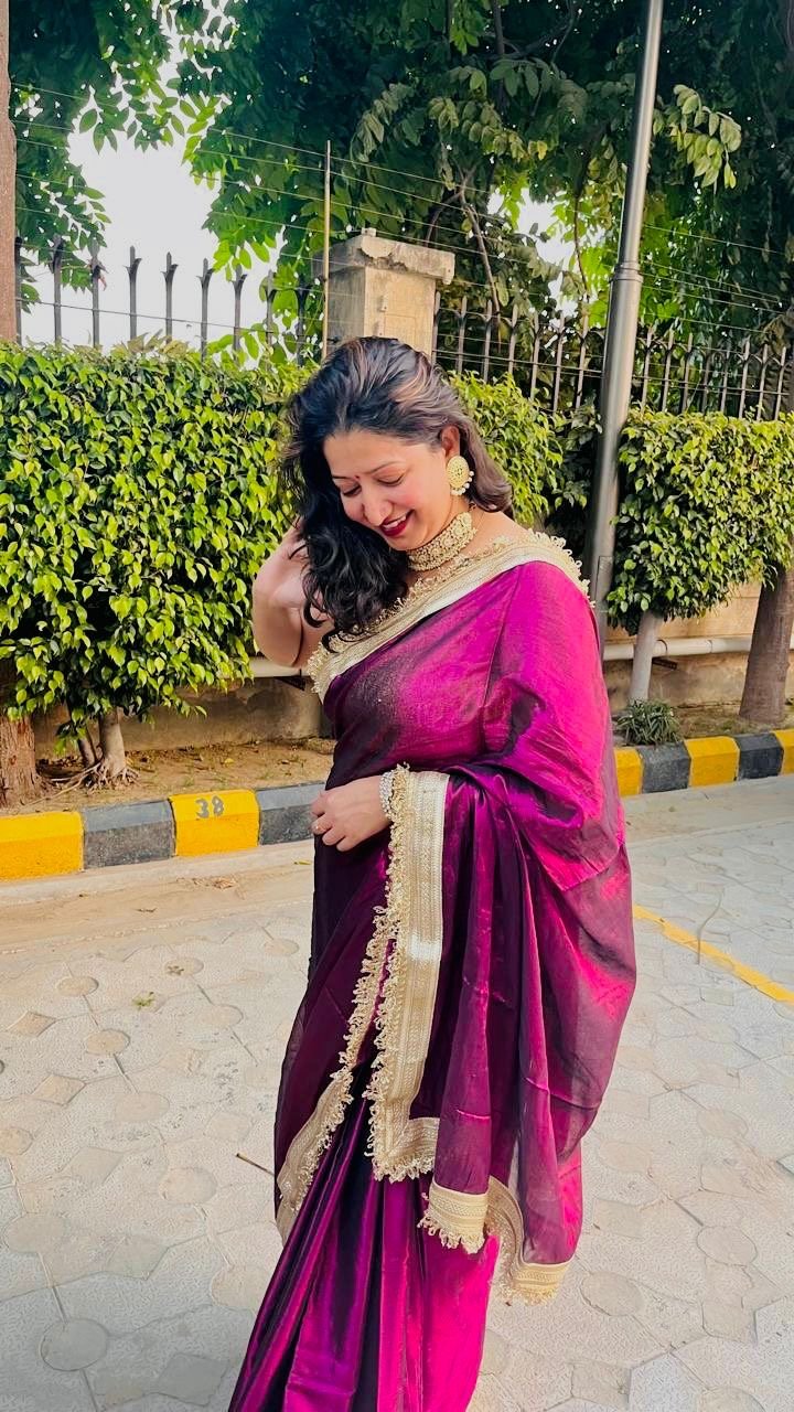 Dark purple tissue silk