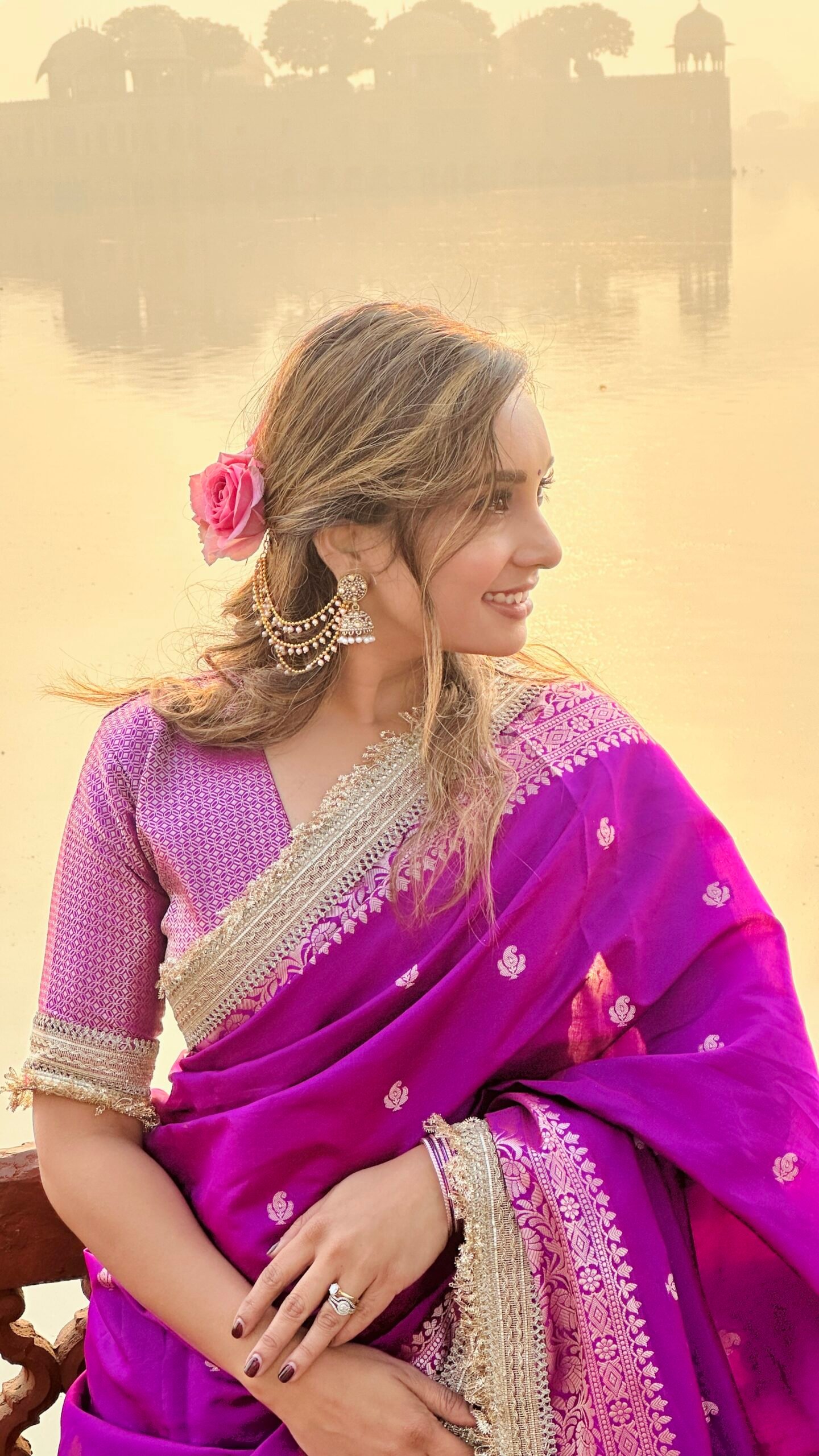 Purple banarasi silk