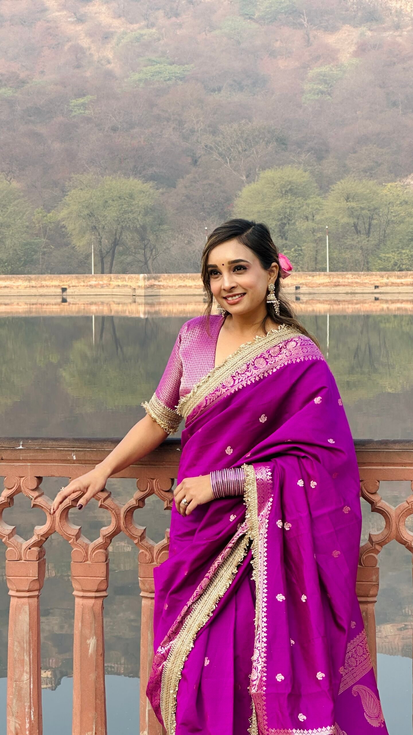 Purple banarasi silk