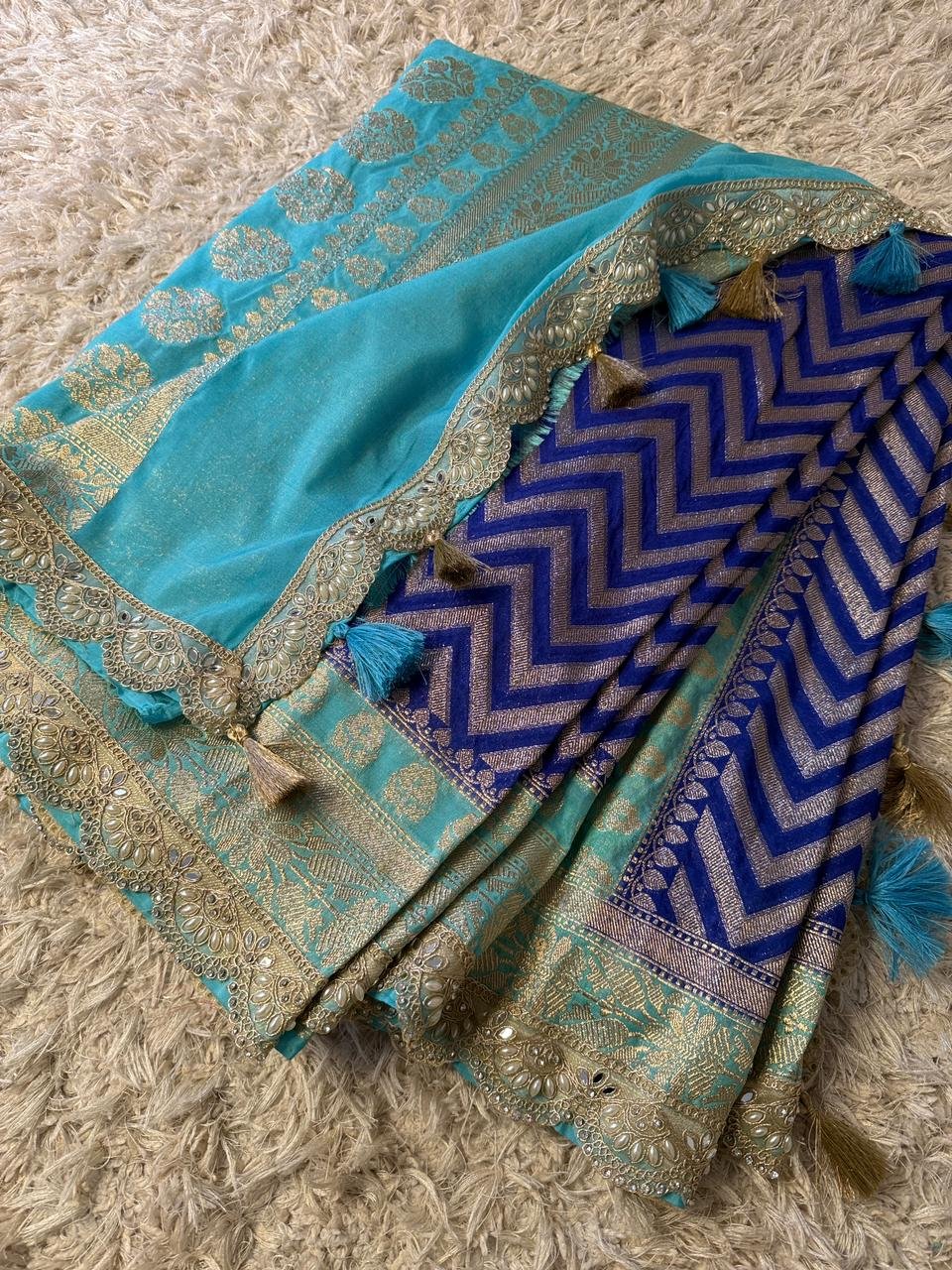 Georgette khadi silk saree