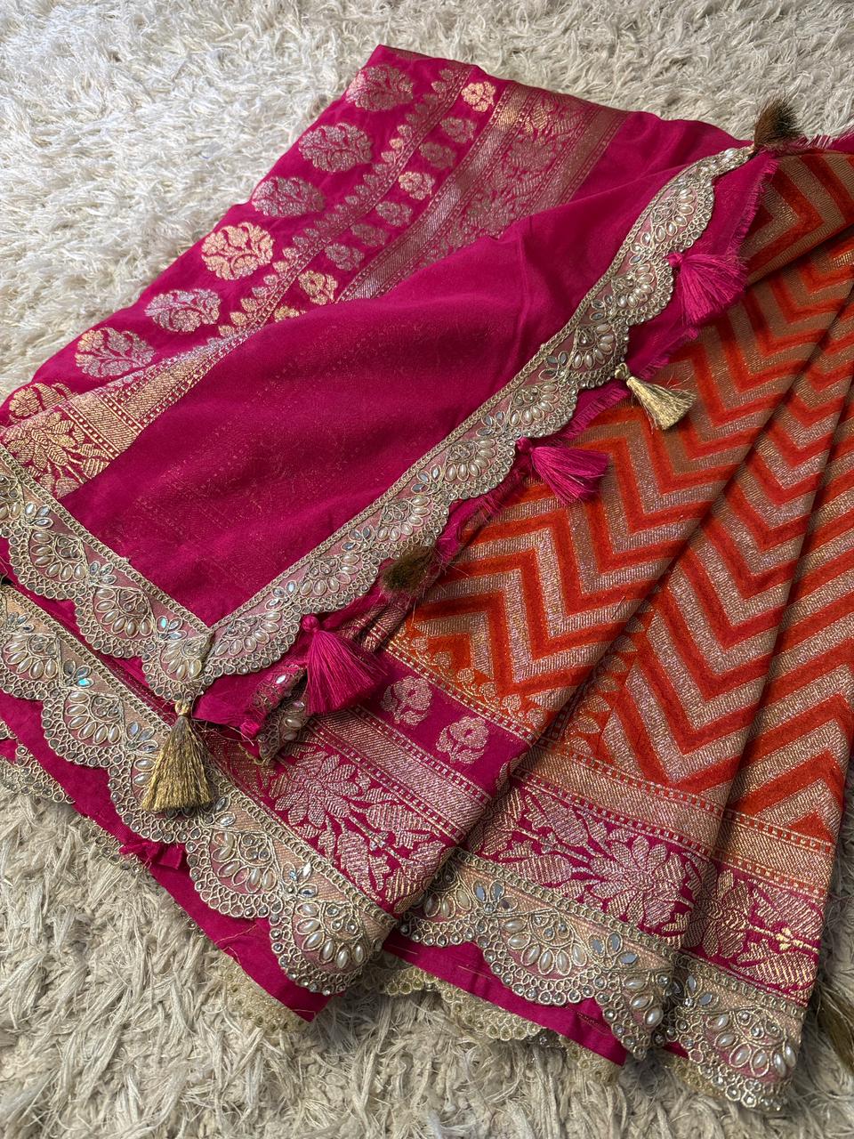 Banarasi georgette khaddi silk saree
