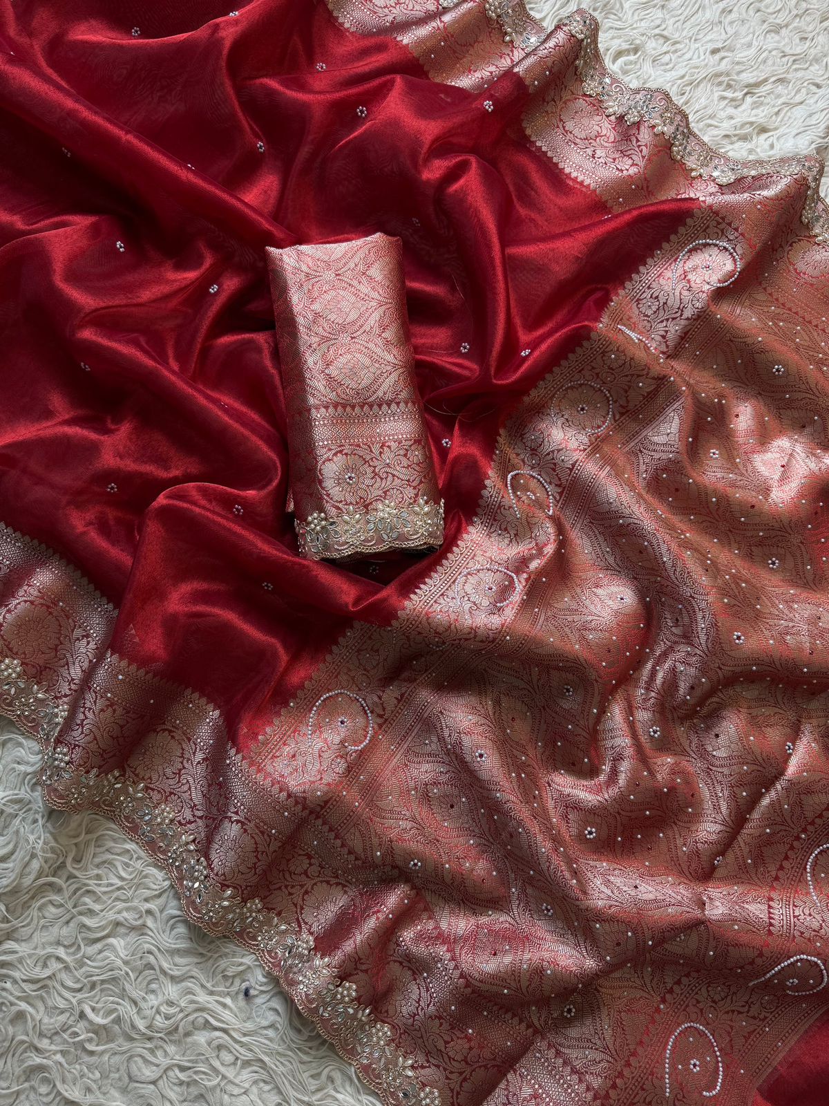Bridal tissue silk saree