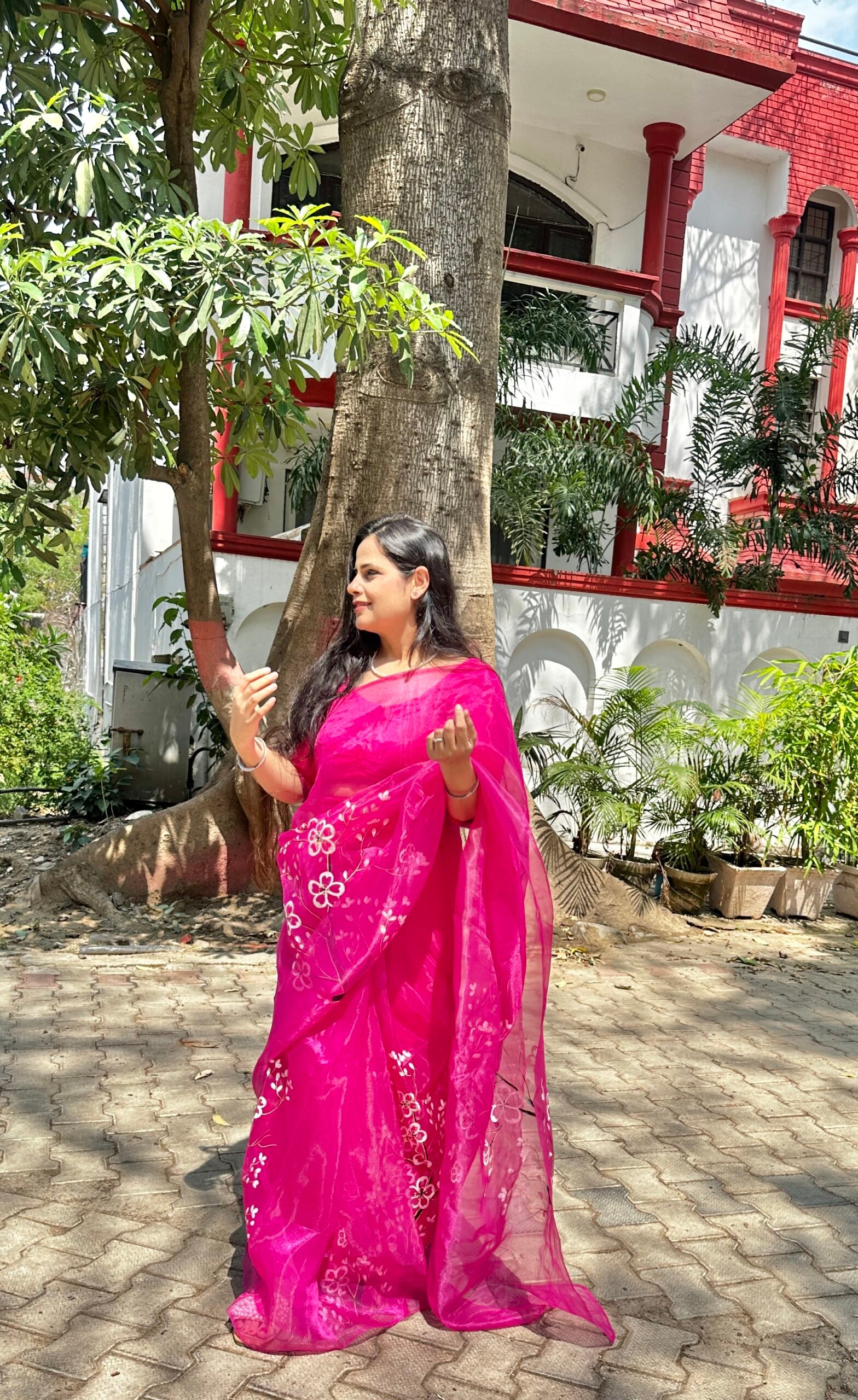 Floral Magenta handpainted - Image 11