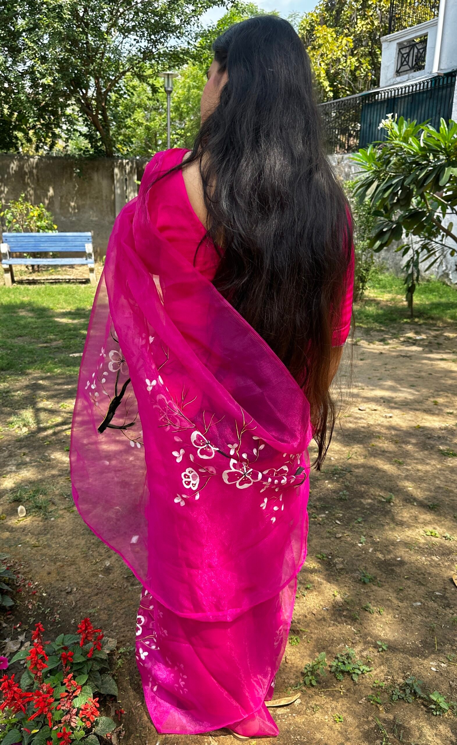 Floral Magenta handpainted - Image 9