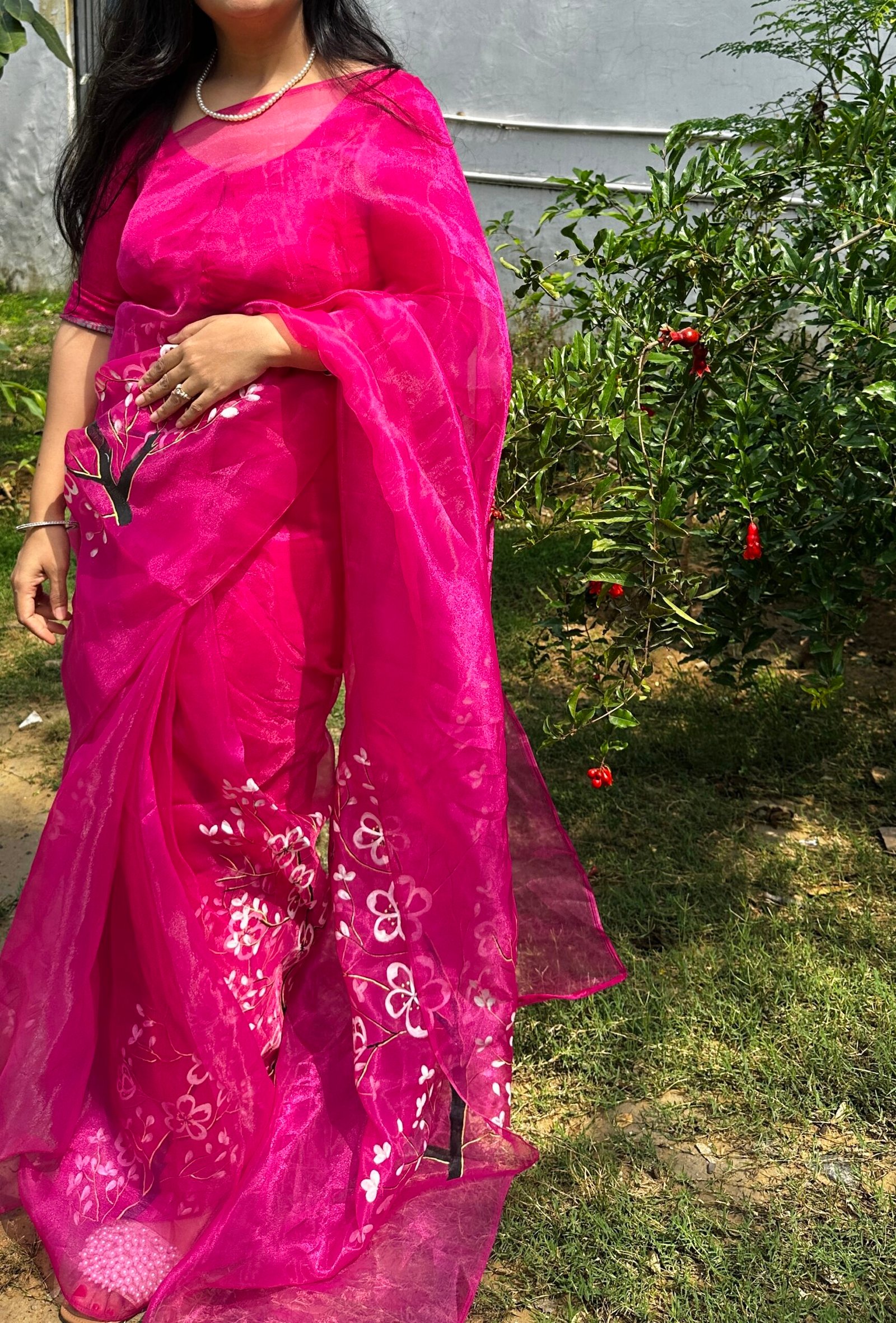 Floral Magenta handpainted - Image 8