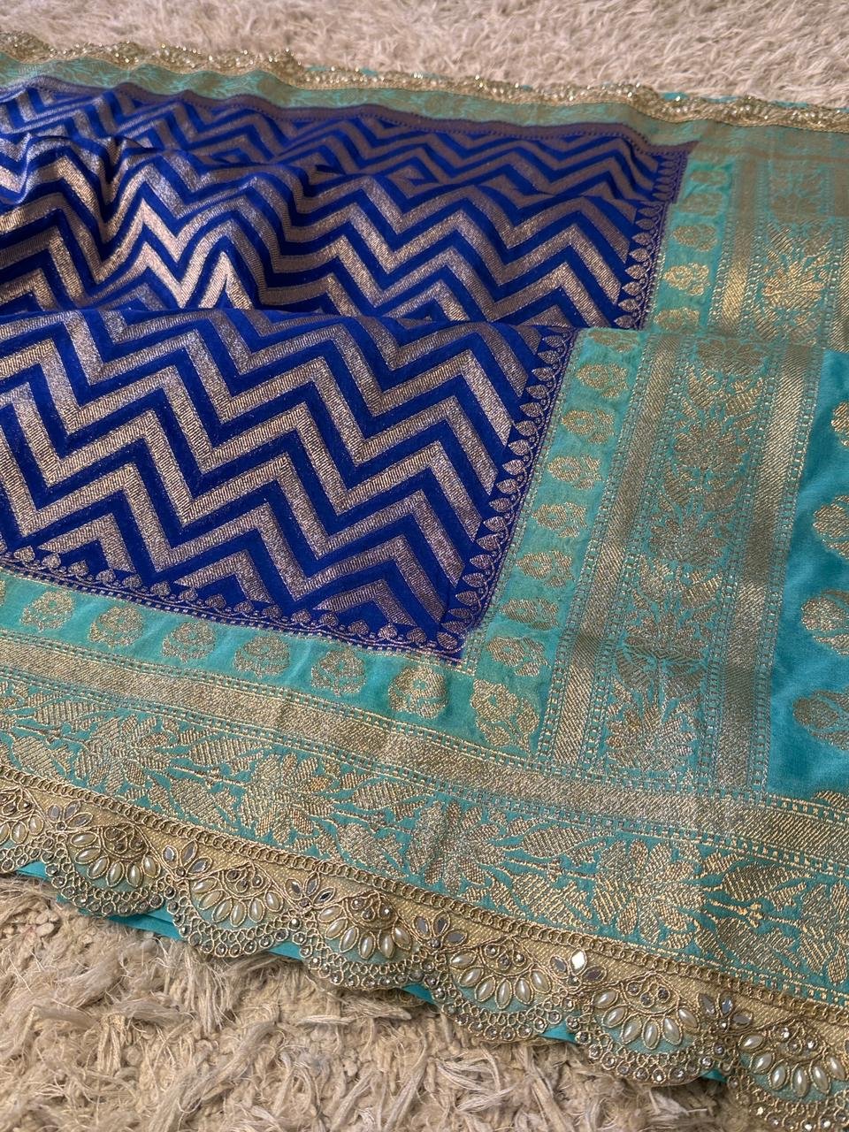 Georgette khadi silk saree - Image 3
