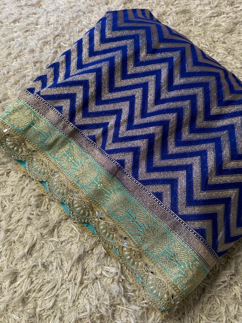 Georgette khadi silk saree - Image 6