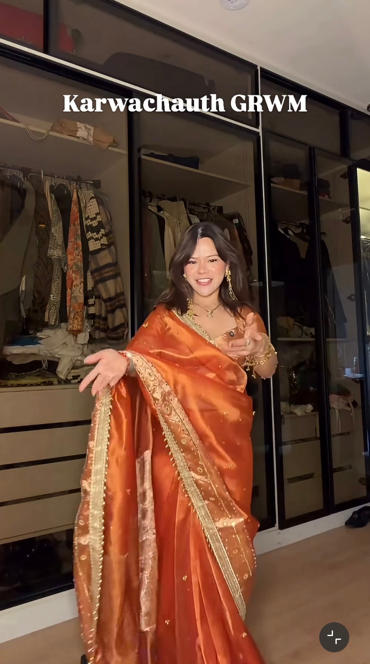Orange ghungroo saree