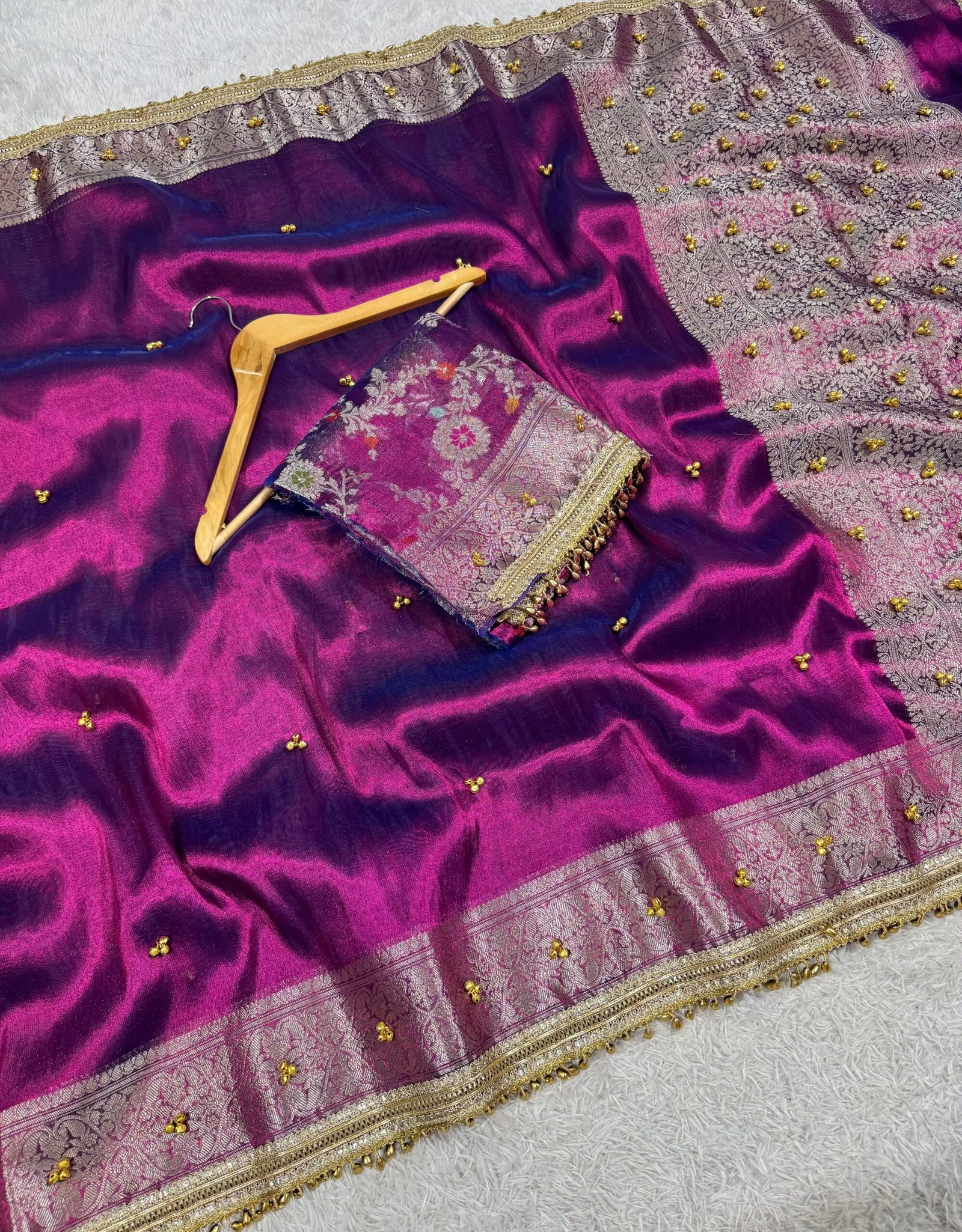 Purple ghungroo saree - Image 6