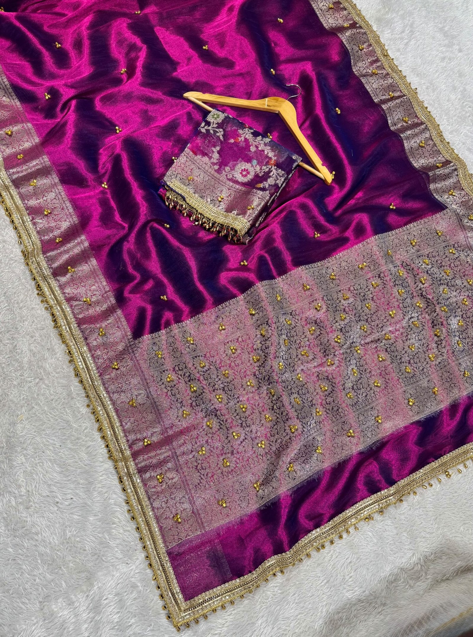 Purple ghungroo saree - Image 3